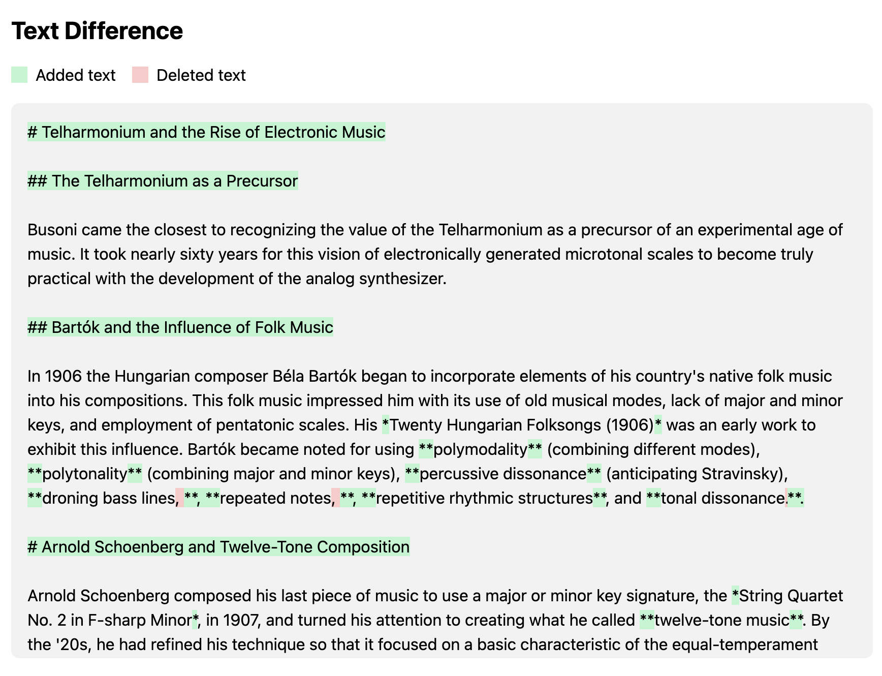 Diff view highlighting additions in green and deletions in red